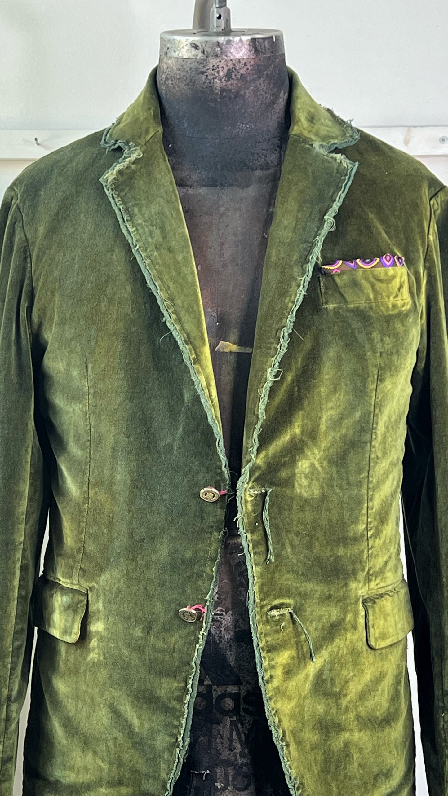 Men’s Olive Velvet Blazer