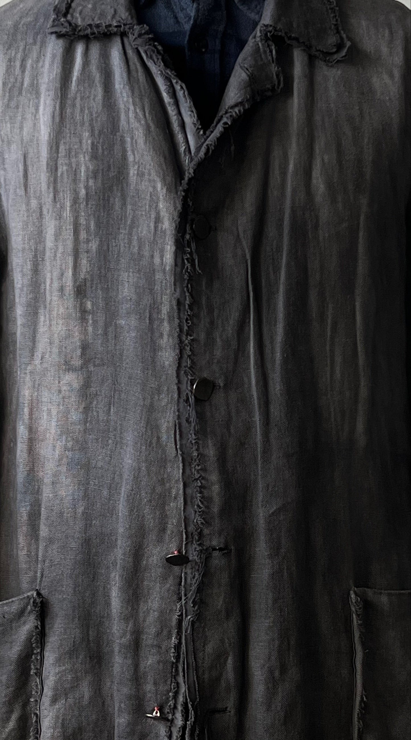 Unisex Charcoal Linen Coat